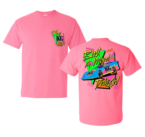Bust A Move - Neon 90's Inspired Dirt Late Model Racing T-Shirt